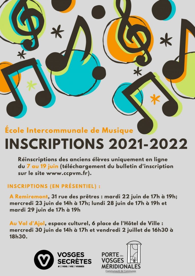 Inscriptions Ecole de musique