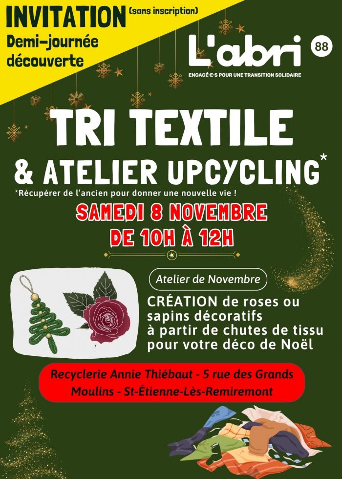invitation atelier sensibilisation textile